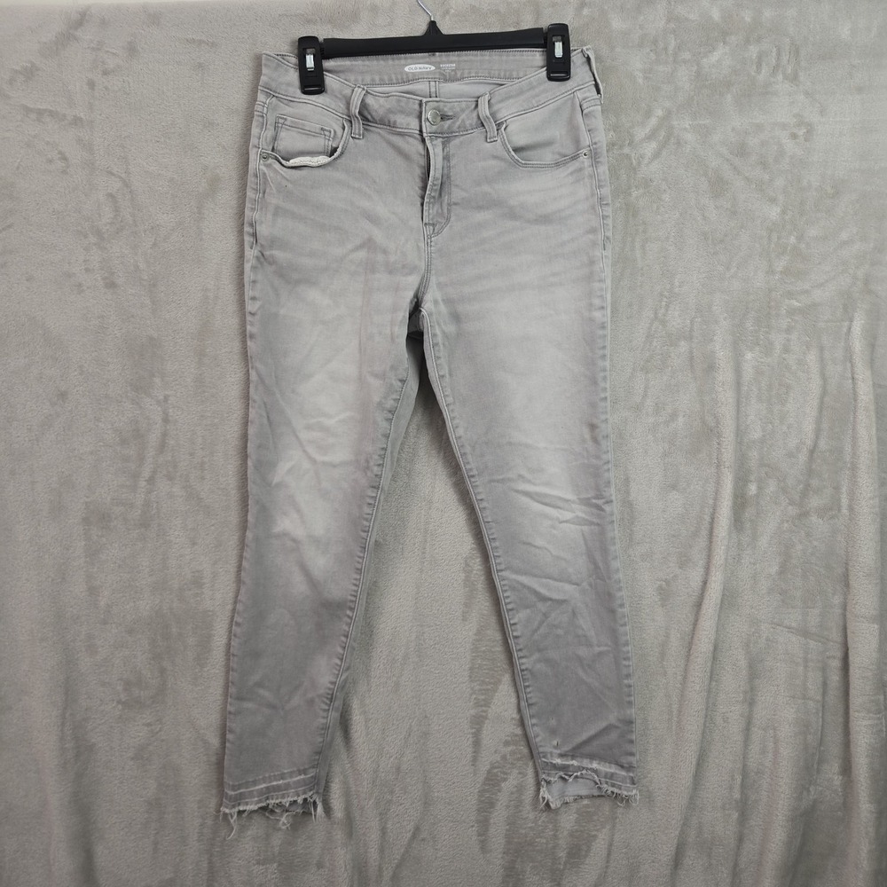 Old Navy Rockstar Super Skinny Ankle Jeans Mid Rise Gray Women Size 6 Petites